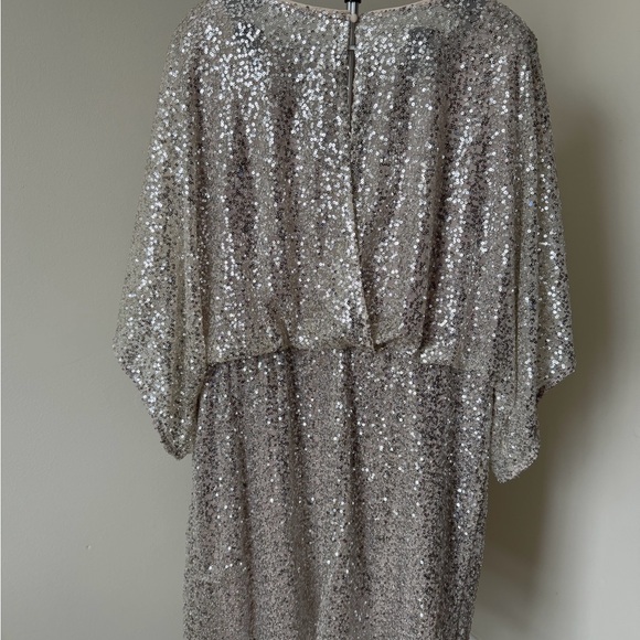 Jessica Howard Champagne Sequin Dress knee length dress 20W plus - Picture 3 of 7